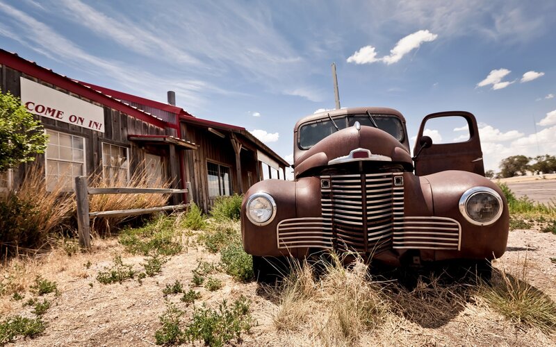 Rusty Old Truck — Brown, Desolate, Afternoon, Photograph