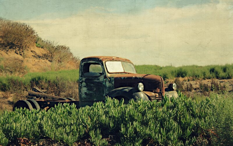 Rusty Old Truck — Green, Desolate