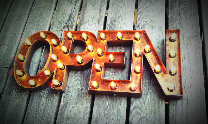 Rusty Open Sign
