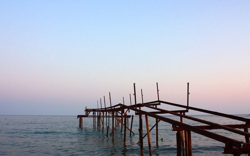 Rusty Pier in Ocean