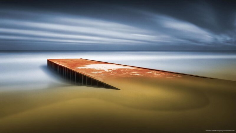 Rusty Pier in Water