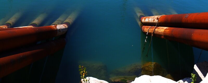 Rusty Pipes in Water