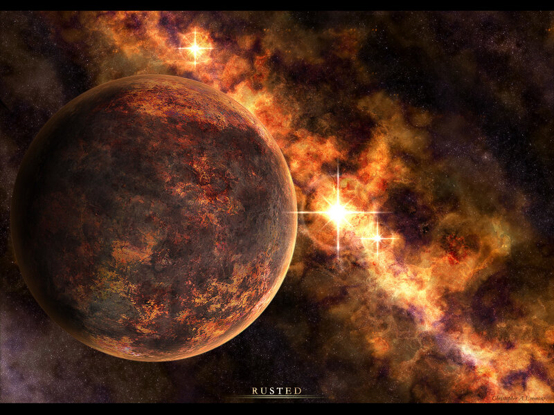 Rusty Planet in Space — Orange