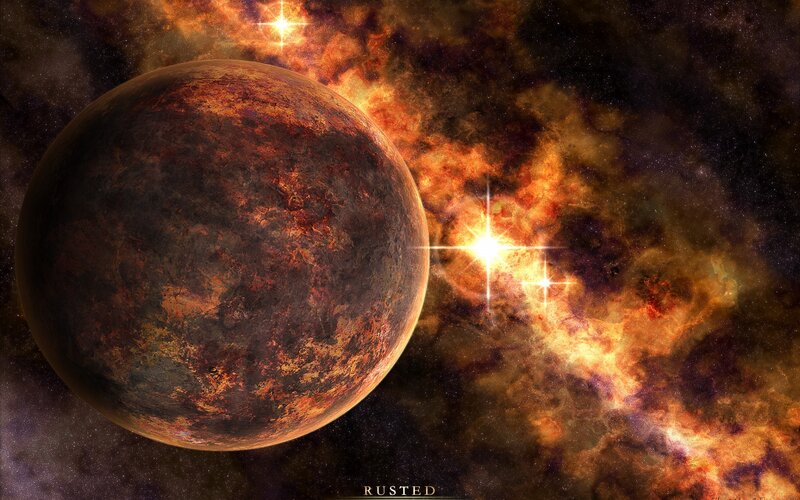 Rusty Planet in Space