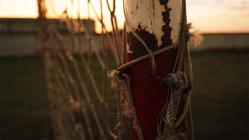 Rusty Pole with Ropes