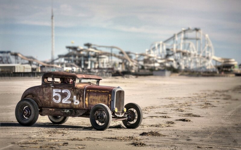 Rusty Race Car on Beach