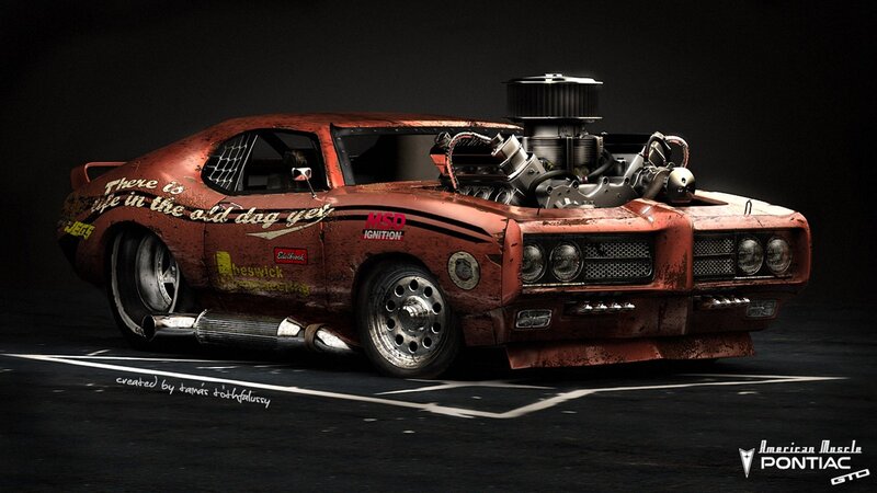 Rusty Red Muscle Car — Dramatic