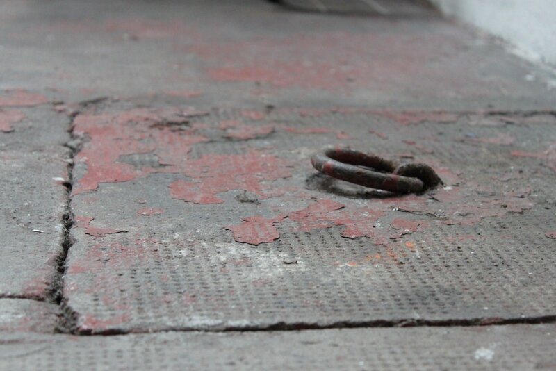 rusty ring on concrete
