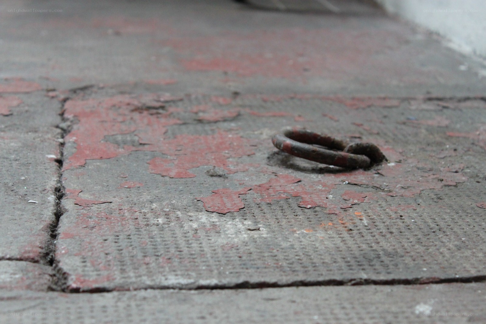 rusty ring on concrete