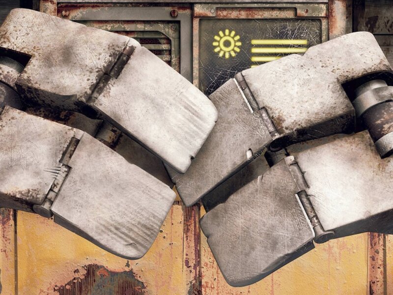 rusty robot arm components