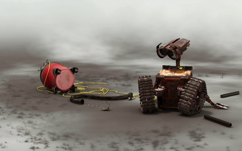 Rusty Robot on Barren Ground