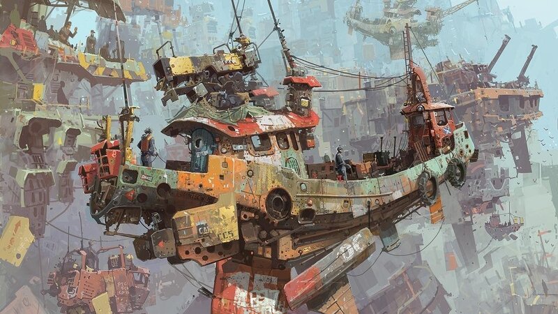 Rusty Ship in Scrapyard