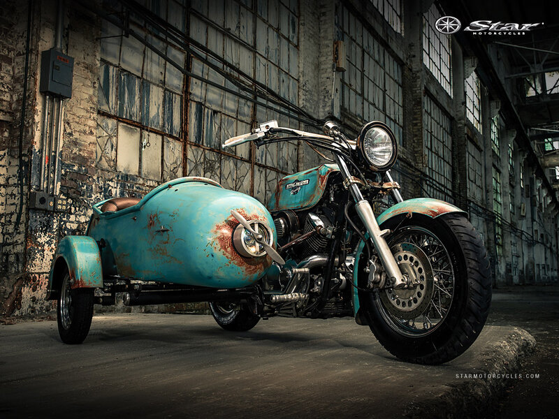 Rusty Sidecar Motorcycle