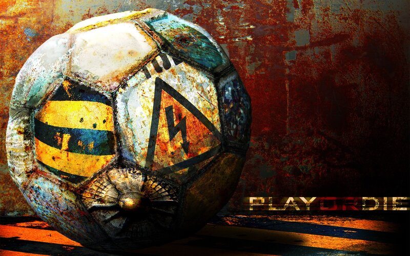 Rusty Soccer Ball — Brown, Dramatic