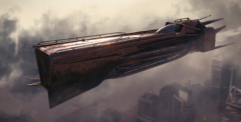 Rusty Spaceship Flying