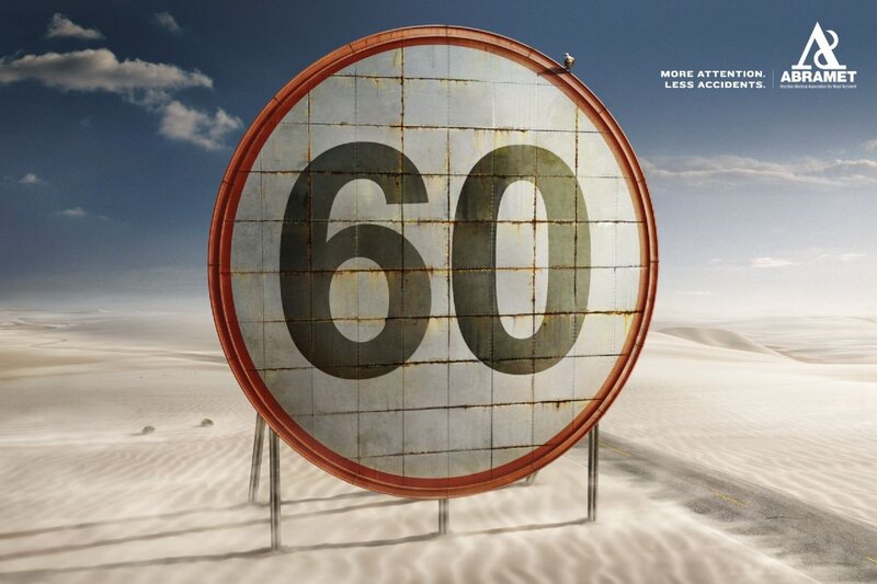 Rusty speed limit sign in desert