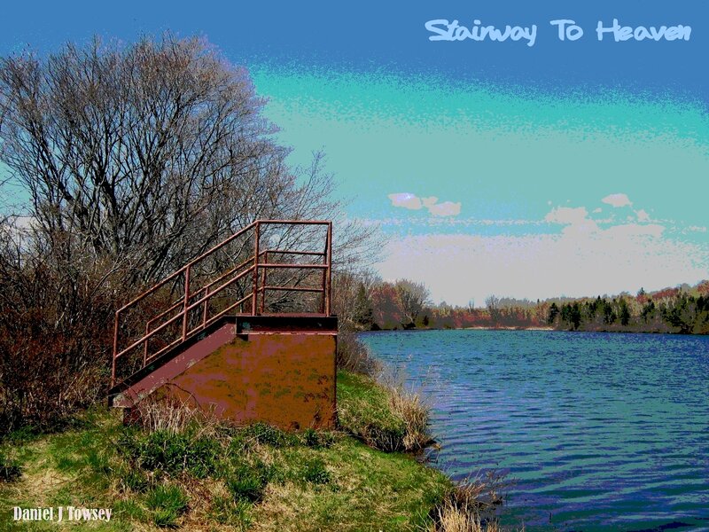 Rusty Staircase by Lake