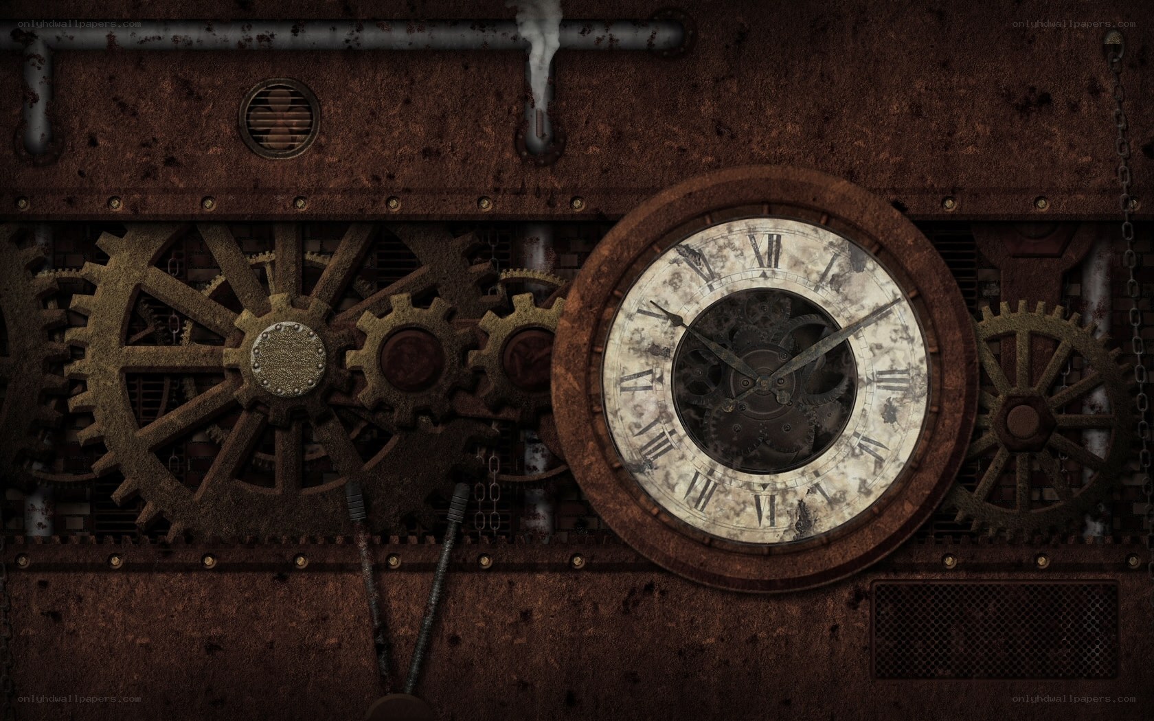 rusty steampunk clock mechanism