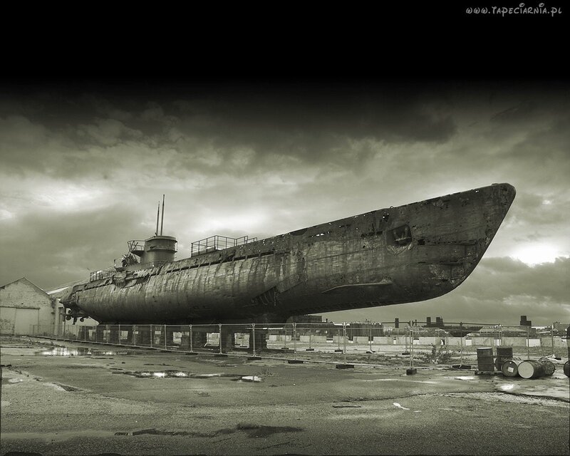Rusty Submarine on Land