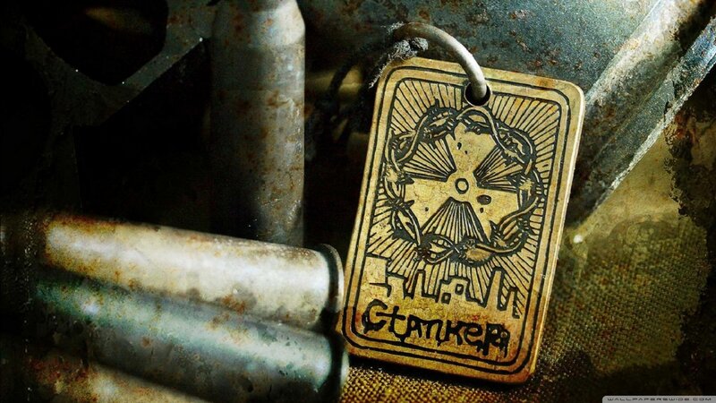 Rusty Tag with Radiation Symbol