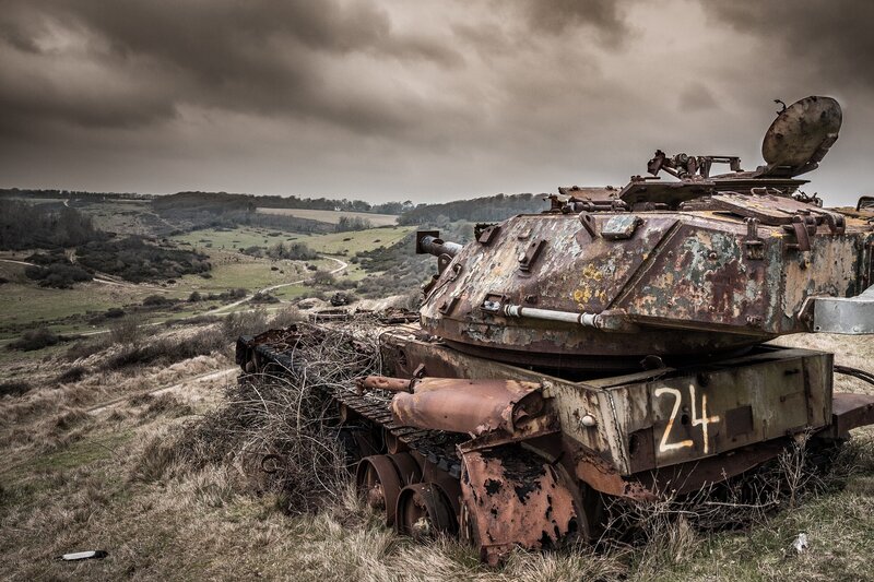 Rusty Tank on Hillside