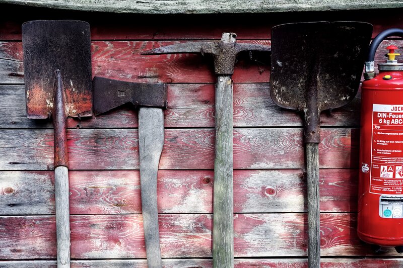 Rusty Tools on Wall