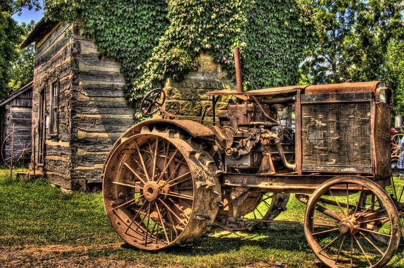 Rusty Tractor in Yard