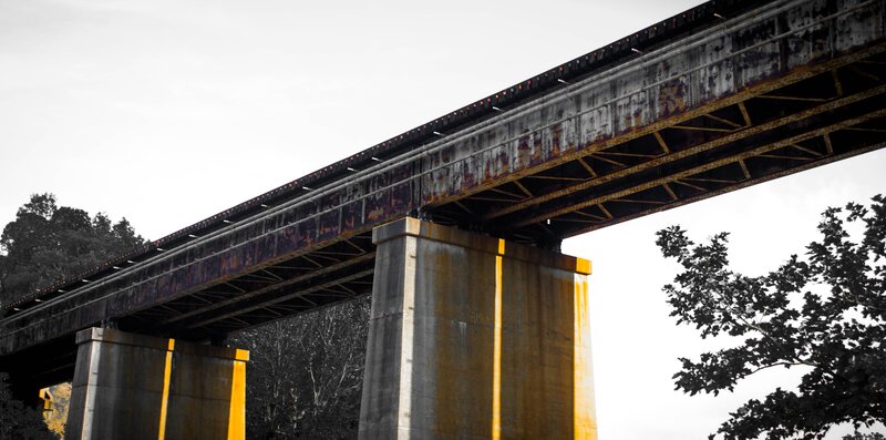 Rusty train bridge