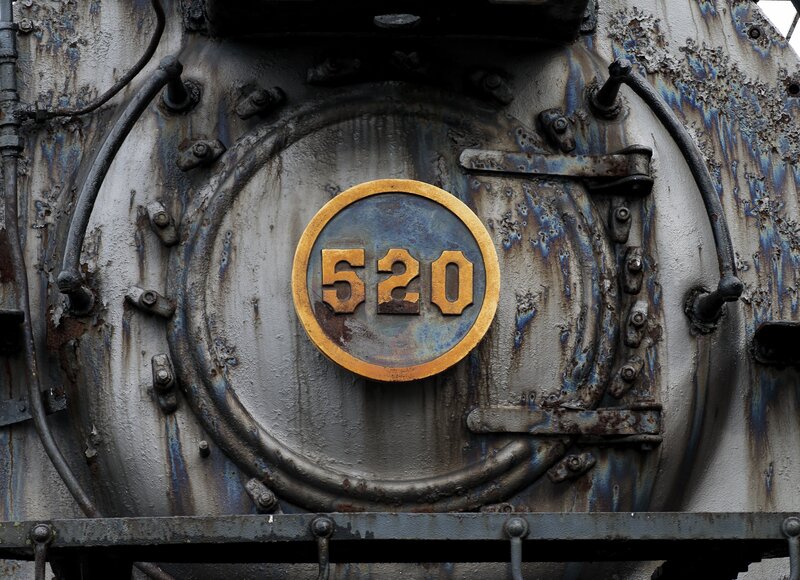 Rusty Train Engine — Gray, Dusty