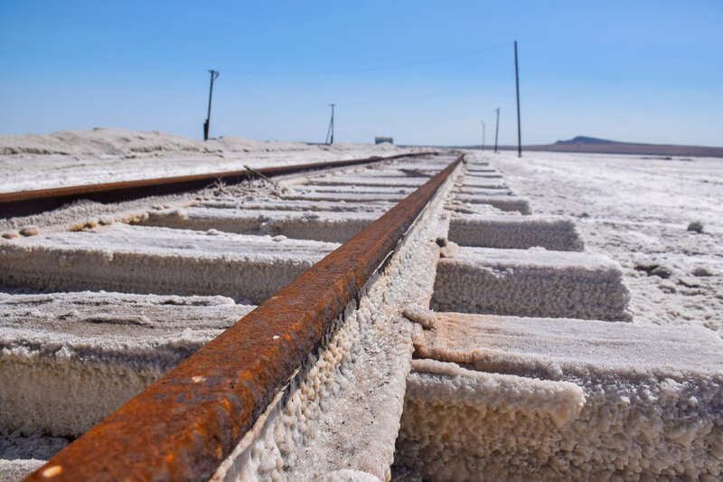 Rusty Train Tracks — White