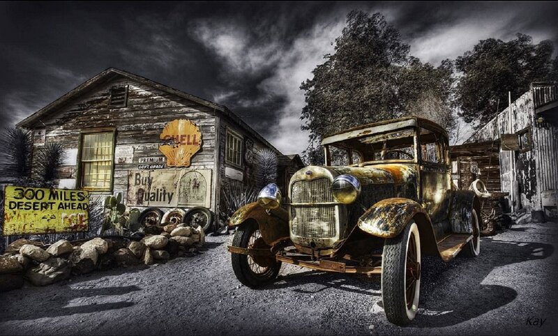 Rusty Vintage Car — Black
