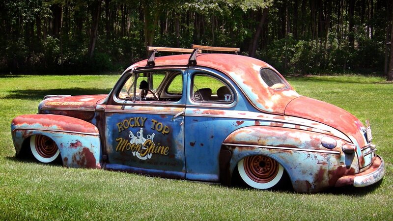 Rusty Vintage Car — Blue, Serene