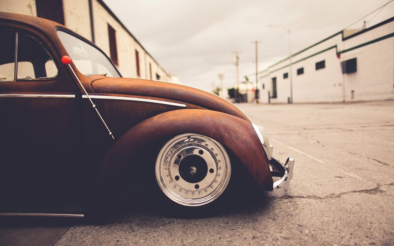 Rusty Vintage Car — Brown, Dramatic, Afternoon, Photograph