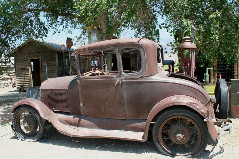 Rusty Vintage Car — Brown, Dusty, Afternoon