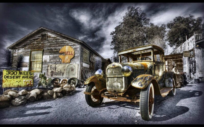 Rusty Vintage Car — Gray, Dramatic