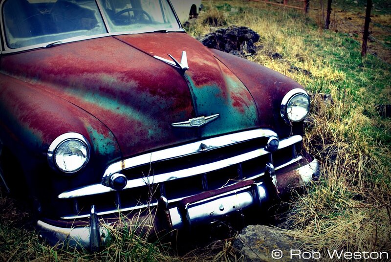Rusty Vintage Car — Red, Dramatic