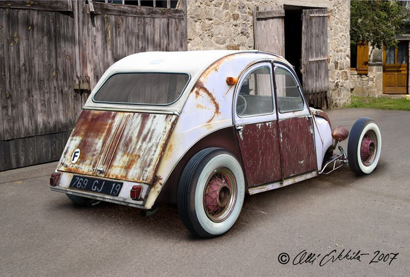 Rusty Vintage Car — White