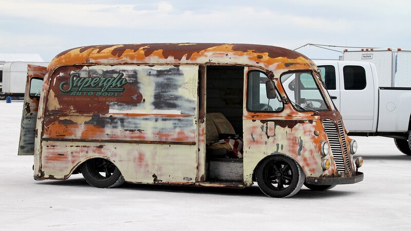 Rusty vintage delivery van