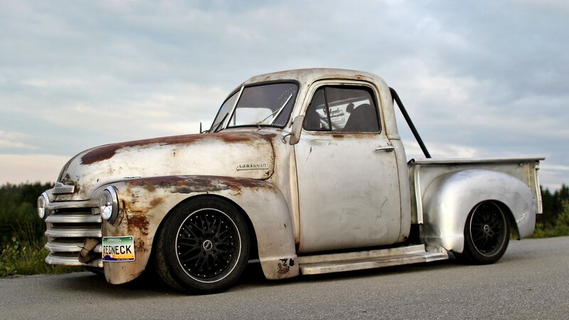 Rusty Vintage Pickup Truck — White, Dramatic