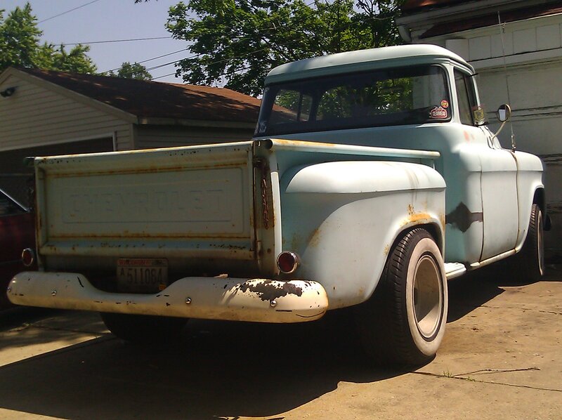 Rusty Vintage Pickup Truck — White