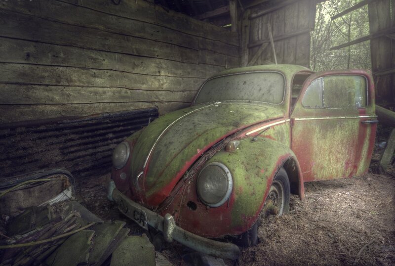 Rusty Volkswagen Beetle — Green