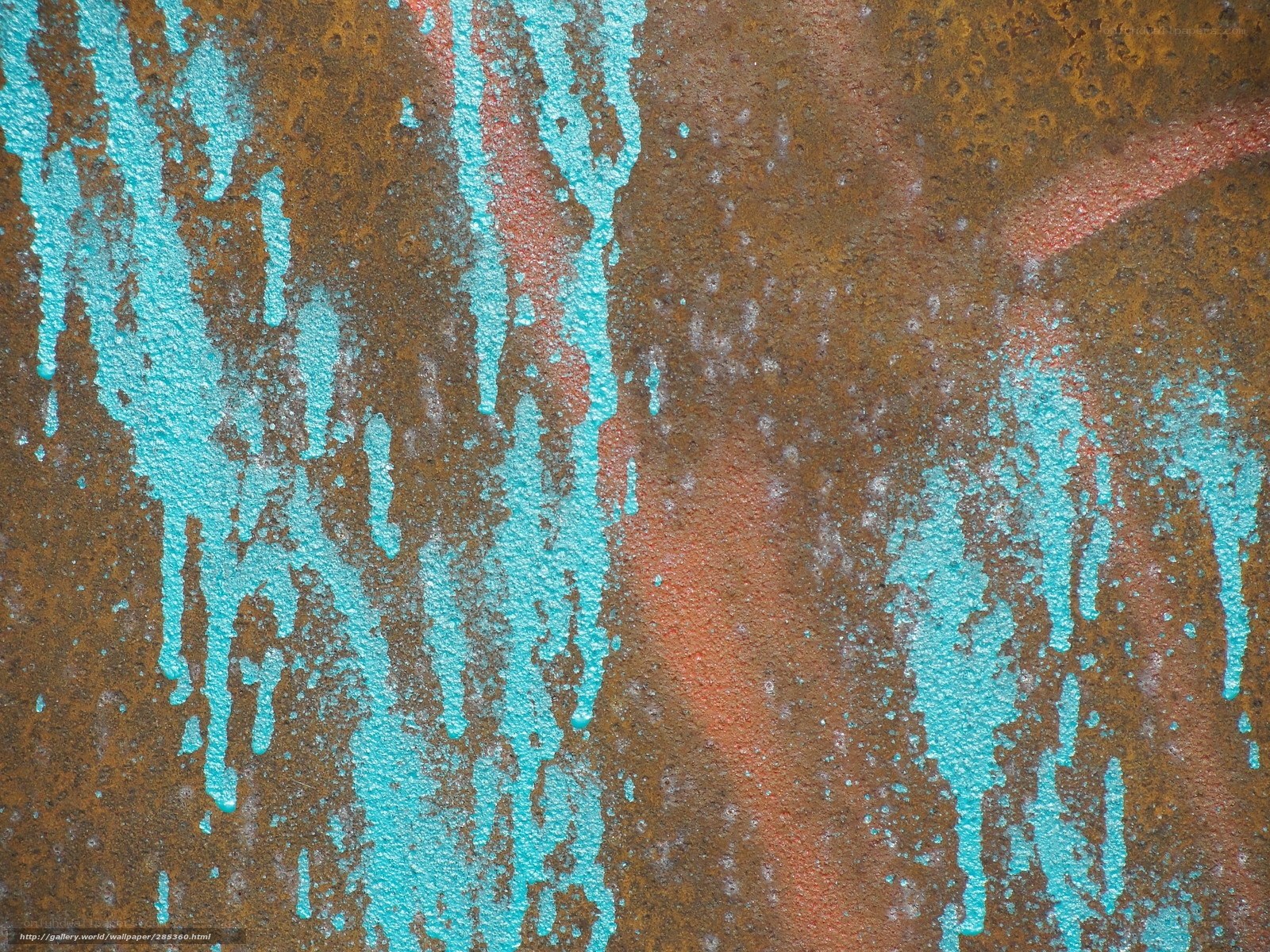 rusty wall with blue paint