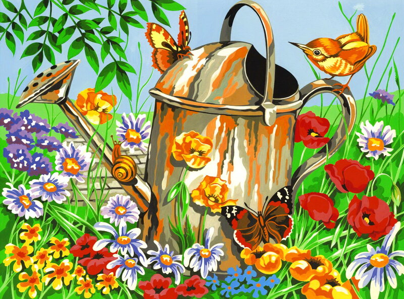 Rusty Watering Can in Garden