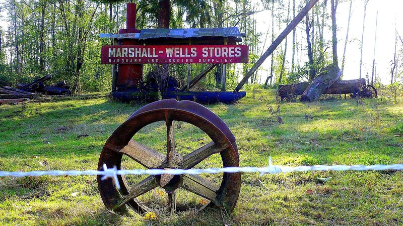 Rusty wheel at Marshall-Wells Stores