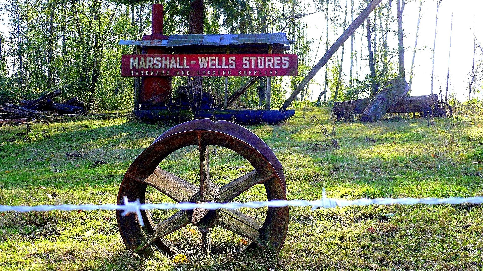 Rusty wheel at Marshall-Wells Stores