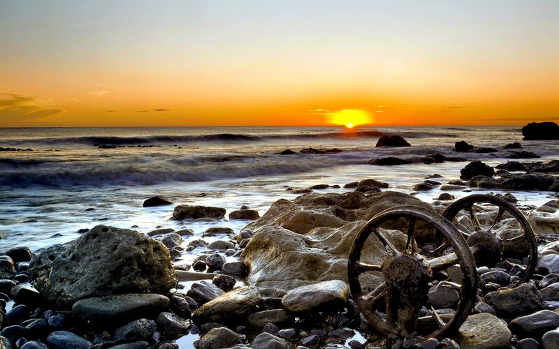 Rusty Wheels on Beach