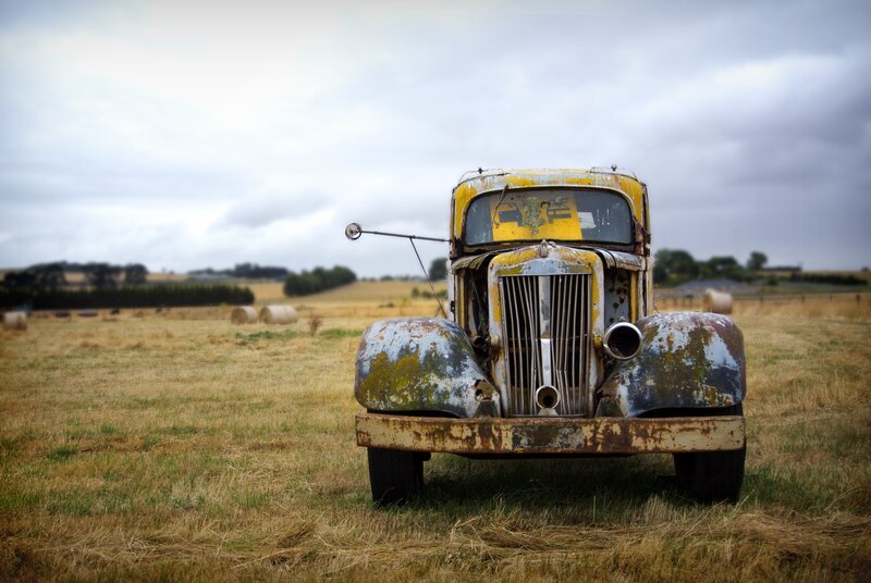 Rusty Yellow Truck — Dramatic