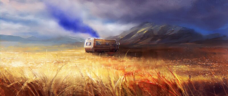 Rv in a Field — Yellow