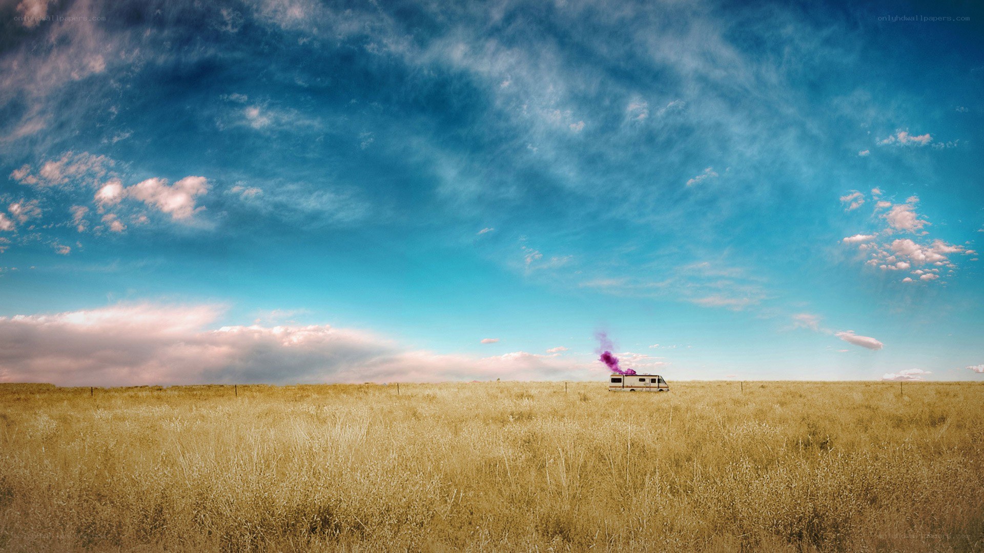 rv in a vast field
