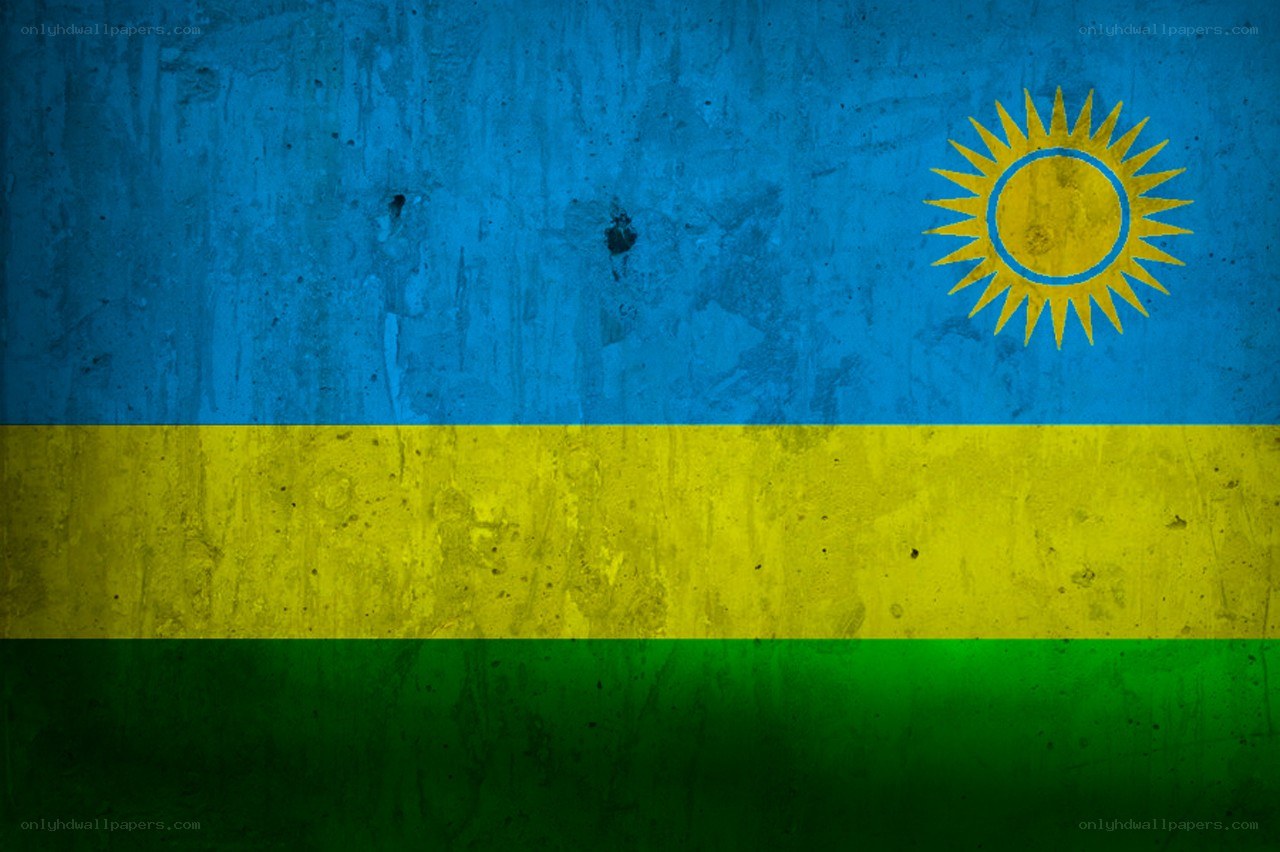 Rwanda flag on textured wall